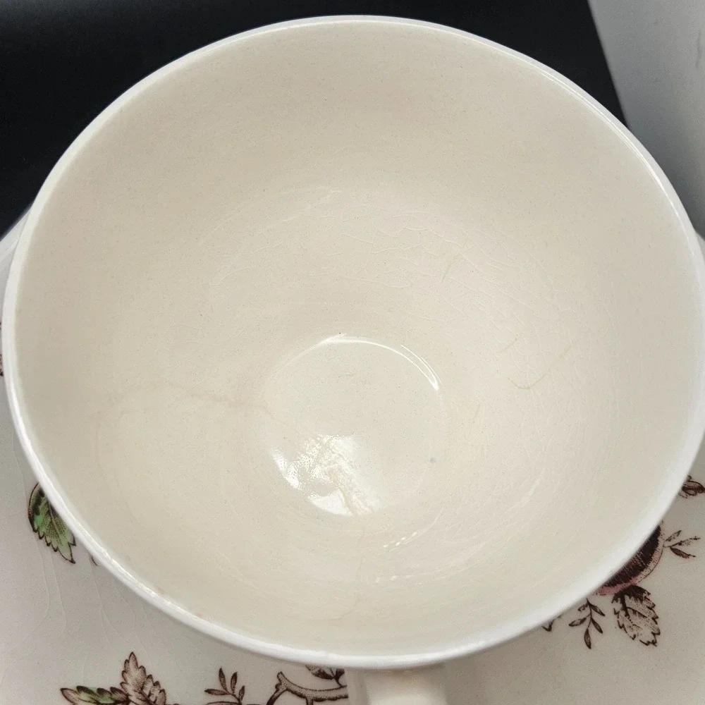 Vintage Johnson Bros Harvest Time England 2 Cup & Saucer Sets Fruit Crazing